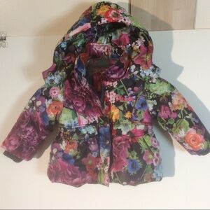 Cakewalk Baby Toddler Girl Puffy Coat Floral Hood